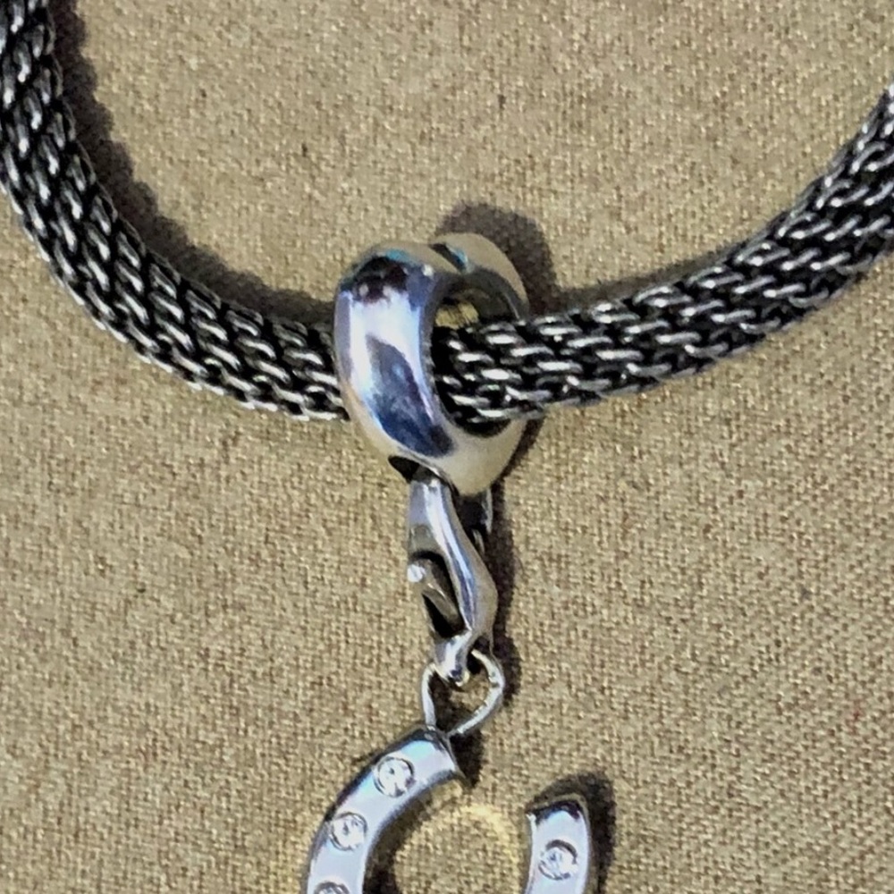 Brighton Heart Snap bead Silver, Adapter for clip-on charms to slide on Retired